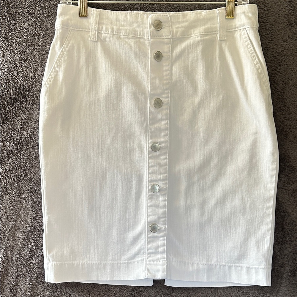Charter Club White Button-Down Pencil Skirt